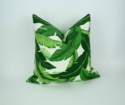 Banana leaf pillow // palm leaf pillow cover // tropical pillow cover // Tommy bahama swaying palms // green pillow cover //