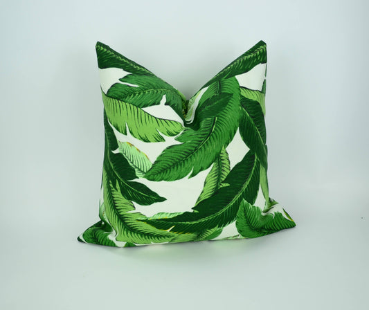 Banana leaf pillow // palm leaf pillow cover // tropical pillow cover // Tommy bahama swaying palms // green pillow cover //