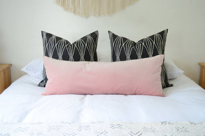 Blush Velvet Pillow Cover - Long Lumbar Decorative Velvet Cushion Cover