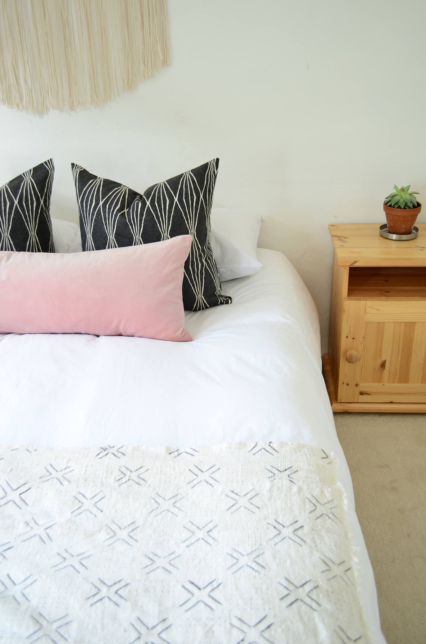 Blush Velvet Pillow Cover - Long Lumbar Decorative Velvet Cushion Cover