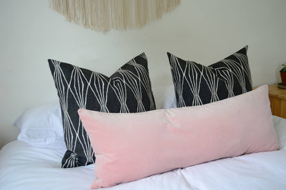 Blush Velvet Pillow Cover - Long Lumbar Decorative Velvet Cushion Cover