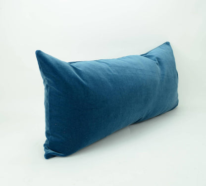 Blue Velvet Pillow Case - Luxury Slate Blue Cushion Cover With
