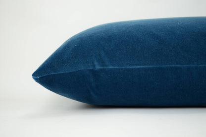 Blue Velvet Pillow Case - Luxury Slate Blue Cushion Cover With