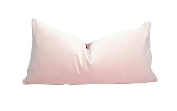 Blush Velvet Pillow - Luxury Pink Throw Pillow With Velvet Cushion Cover