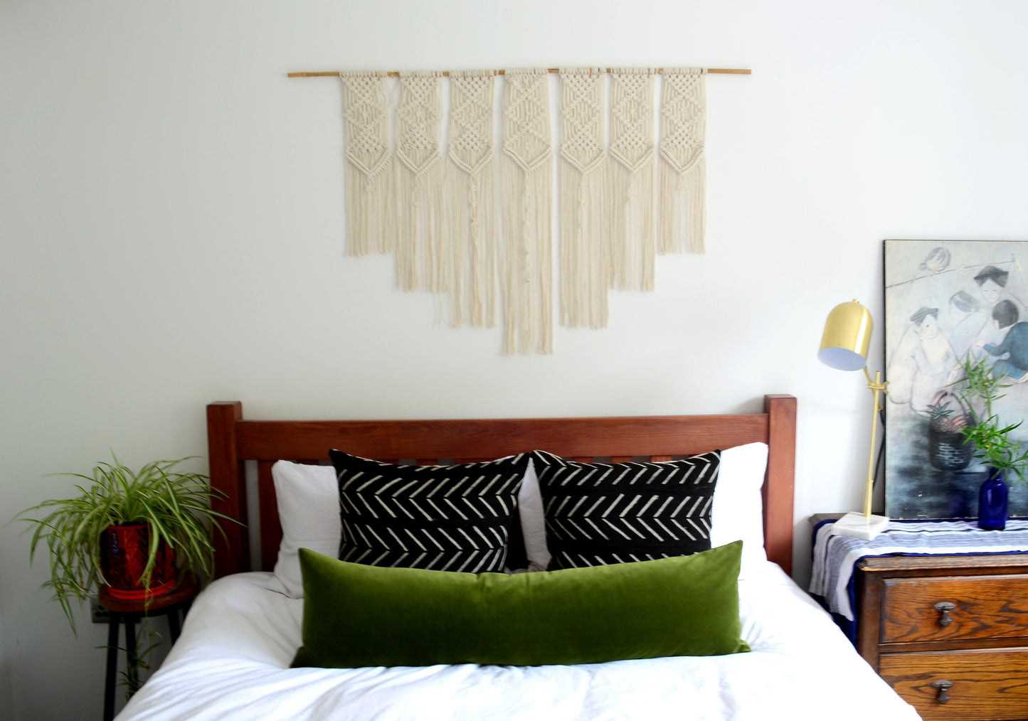 Moss Green Pillow – Velvet Pillow Cover | Long Lumbar Cushion, Soft & Stylish