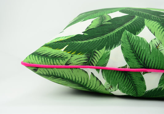 Swaying palms pillow // outdoor pillow // green and pink pillow, tommy bahama swaying palms