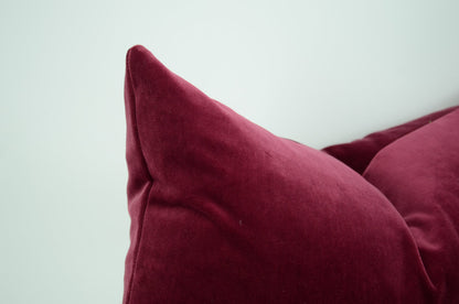 Velvet Pillow Case - Mulberry Velvet Cushion Dark Pink Plush Decorative Cover