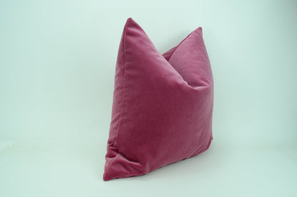 Pink Velvet Pillow - Rose Pink Cushion with Concealed Zipper | Luxury Velvet Cover
