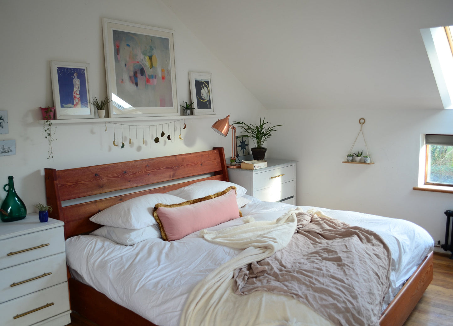Long Lumbar Pillow, Long Lumber Velvet Cushion, Blush Pink with Gold Fringe