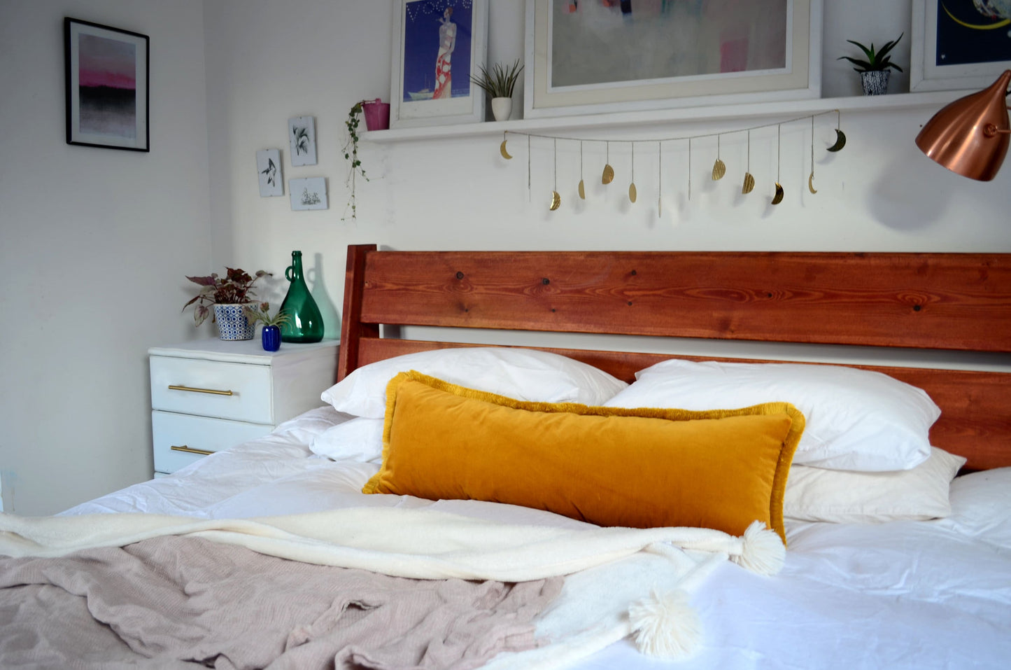 Long Lumbar Pillow – Mustard Velvet Cushion - Extra Long Lumbar Pillow