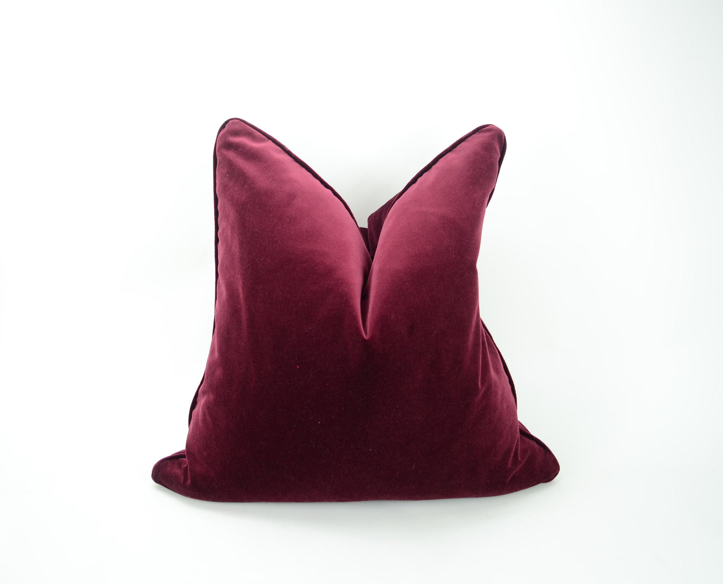 Burgundy Velvet Cushion - Soft Wine Red Velvet Pillow Case With Concealed Zipper