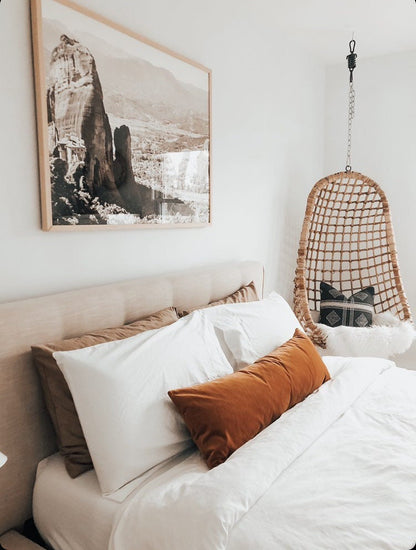 Long Lumbar Pillow - Rust Velvet Cushion Cover | Copper Velvet Decorative Cushion