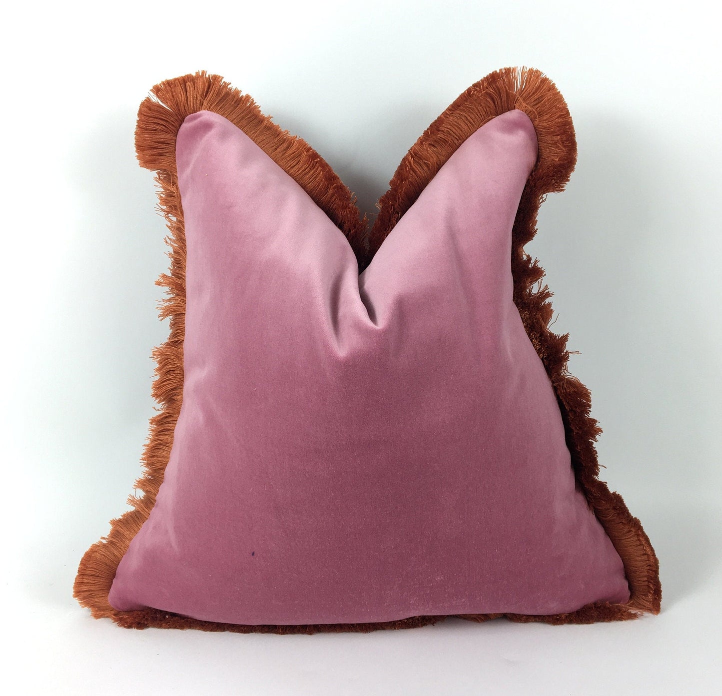 Rose Pink Velvet Throw Pillow - Pink Velvet Cushion Cover