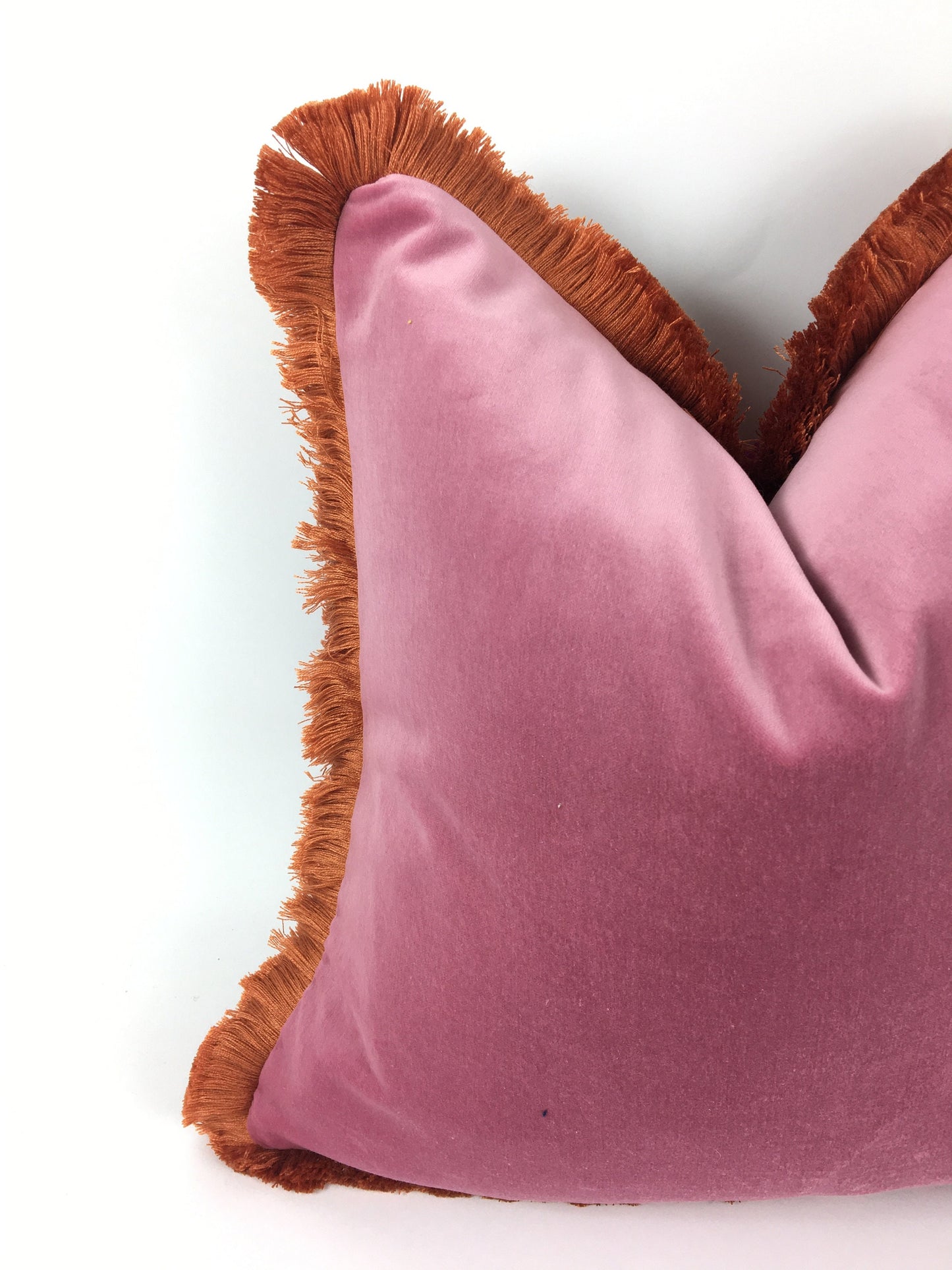 Rose Pink Velvet Throw Pillow - Pink Velvet Cushion Cover