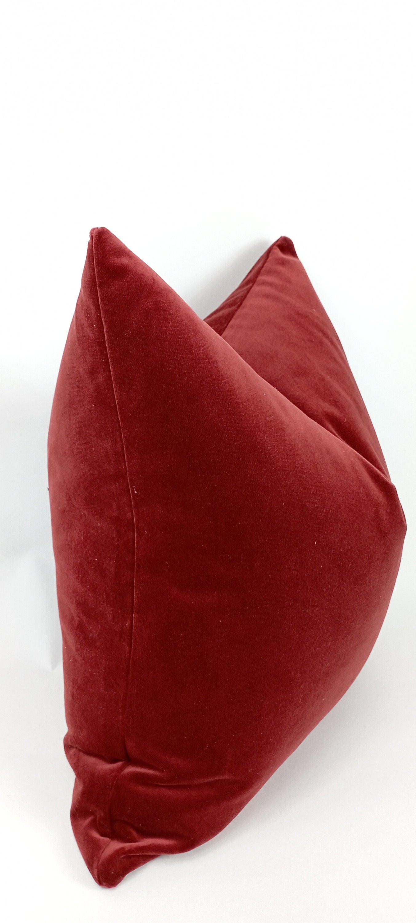 Rusty Red Velvet Pillow | Heavy Weight Velvet Cushion – Soft Burnt Red Decorative Throw