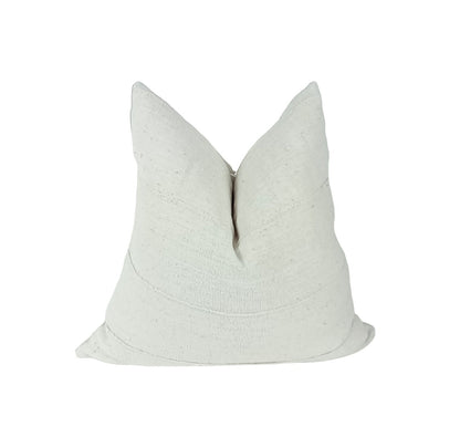 White mudcloth pillow, white mudcloth cushion