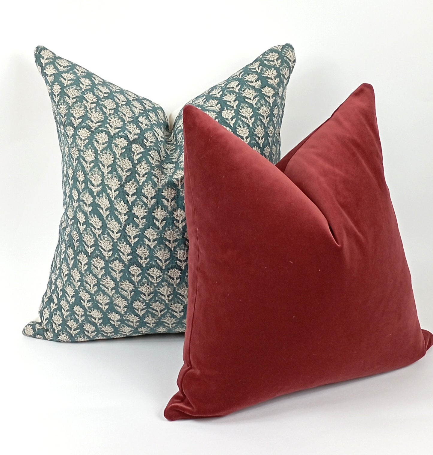 Rusty Red Velvet Pillow | Heavy Weight Velvet Cushion – Soft Burnt Red Decorative Throw