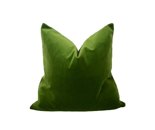 Green Velvet Pillow – Luxury Moss Green Cushion