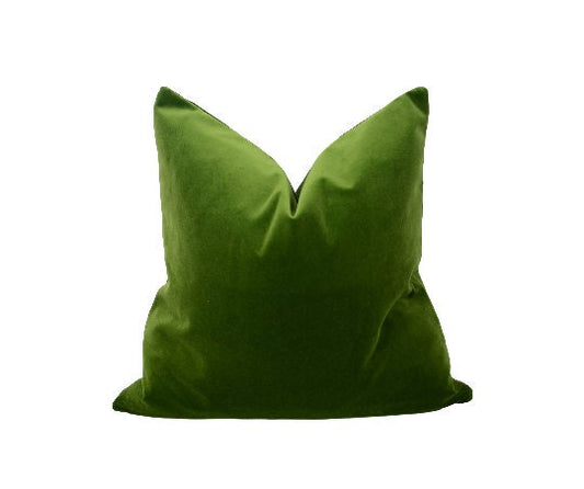 Green Velvet Pillow – Luxury Moss Green Cushion