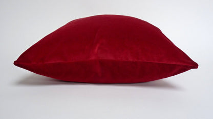 Red Velvet Pillow – Luxury Velvet Cushion Cover, Deep Red Throw Pillow Case