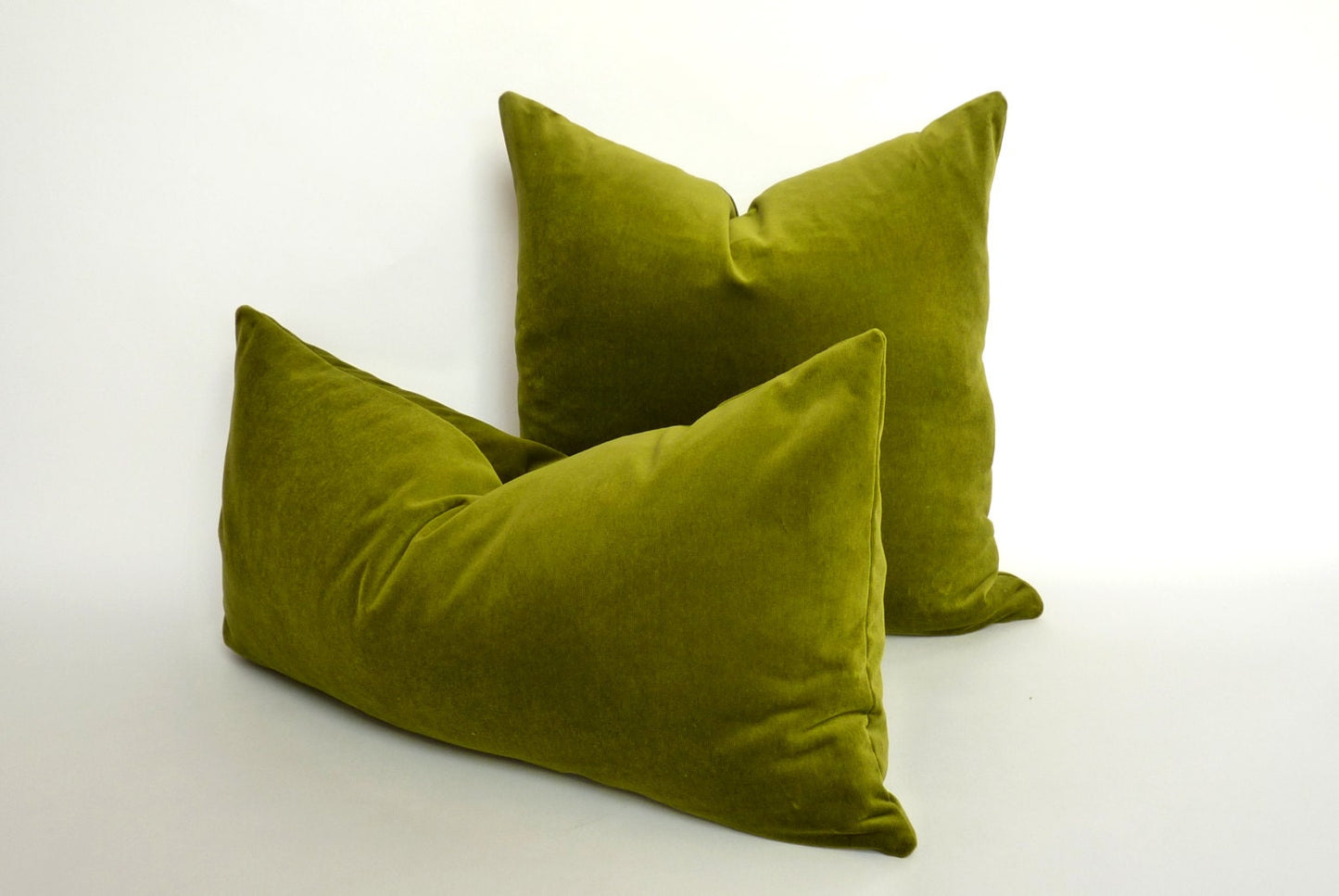 Olive Green Velvet Pillow | Heavy Weight Cotton Velvet Cushion Cover -