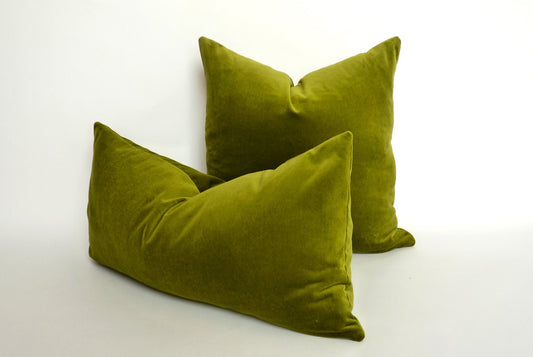Olive Green Velvet Pillow | Heavy Weight Cotton Velvet Cushion Cover -