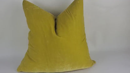 Yellow Silk Velvet Throw Pillow Covers - Yellow Cushion - Spring Home Decor